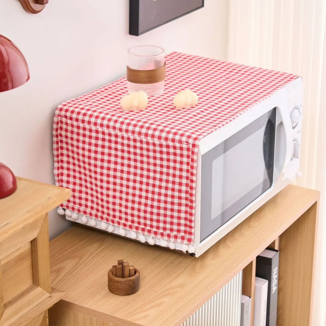 Plaid Polyester Cotton Dust Cover for Universal Appliance Protector