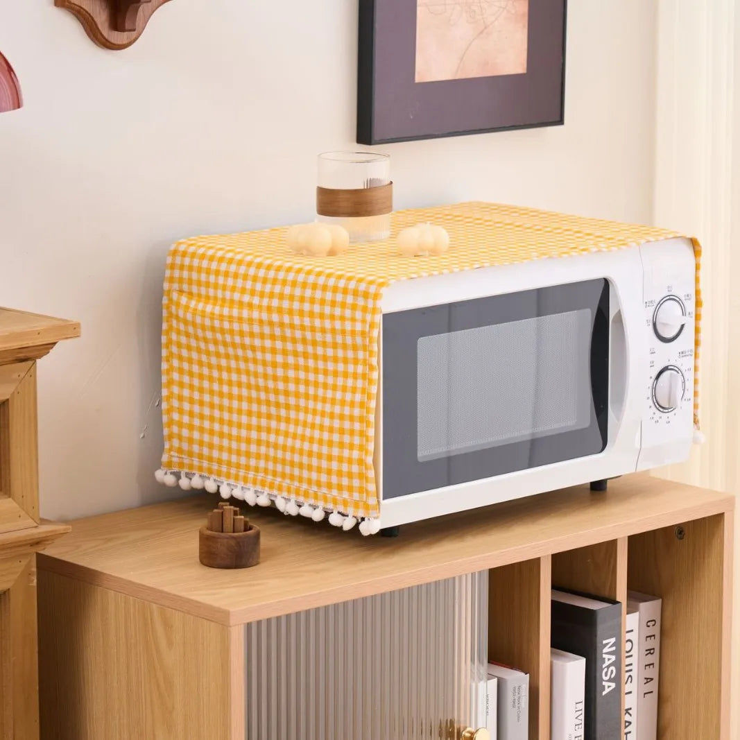 Plaid Polyester Cotton Dust Cover for Universal Appliance Protector